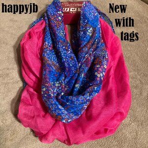 NWT Vintage Faded Glory Infinity Scarves 2 Pack